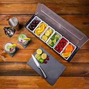 Condiment Dispenser Tray For 6Compartment Fruit Side Dish