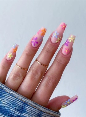 24Pcs/Box French Coffin False Nail Patches Press on Nails Ba