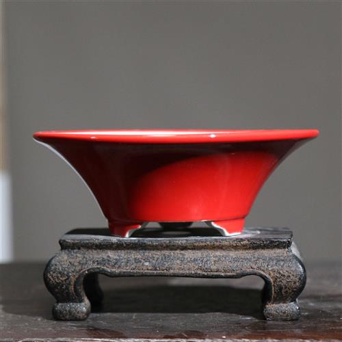 紫砂花盆圆碗圆形斗笠小盆小圆都陶瓷盆景盆觅陶乡中国风传统器