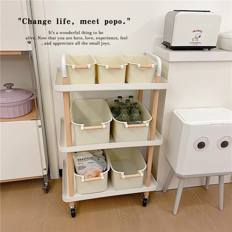 现代风简约沙发边几小推车零食置物架落地多层收纳架可移动茶几