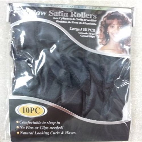 Donna Collection Pillow Satin Rollers  Black