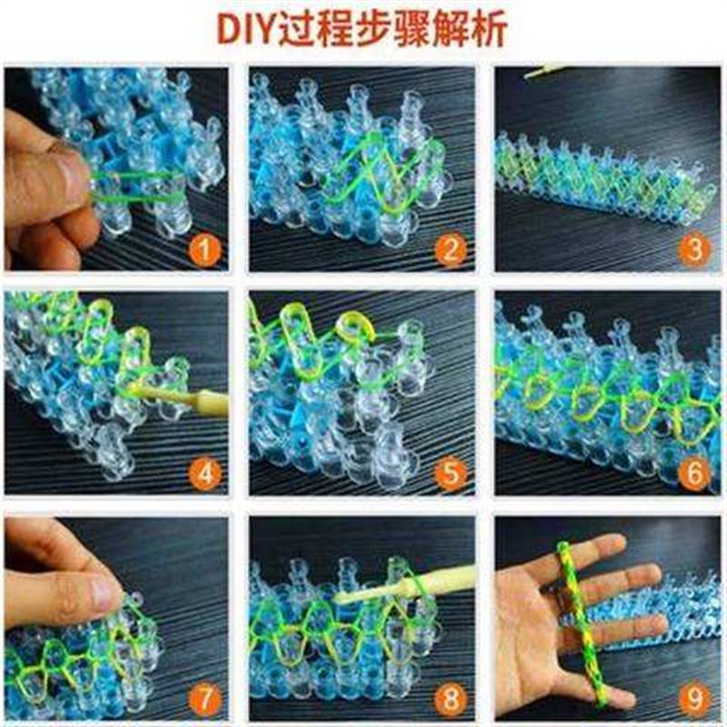 新品loom bands rainbow handwoven diy rubber band brlet set u