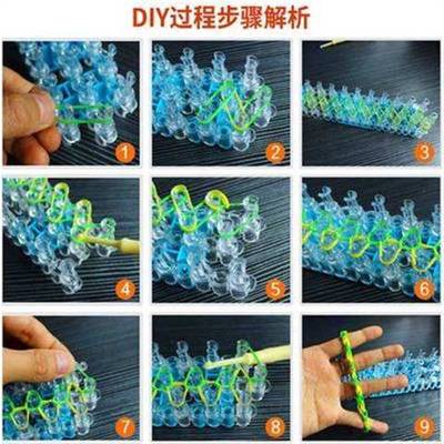 新品loom bands rainbow handwoven diy rubber band brlet set u