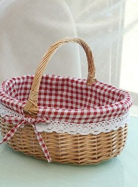 Rattan Large Wicker opping 2023 Travel Vegetable Basket