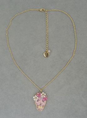 红粉骷髅。 BJ 短款  项链