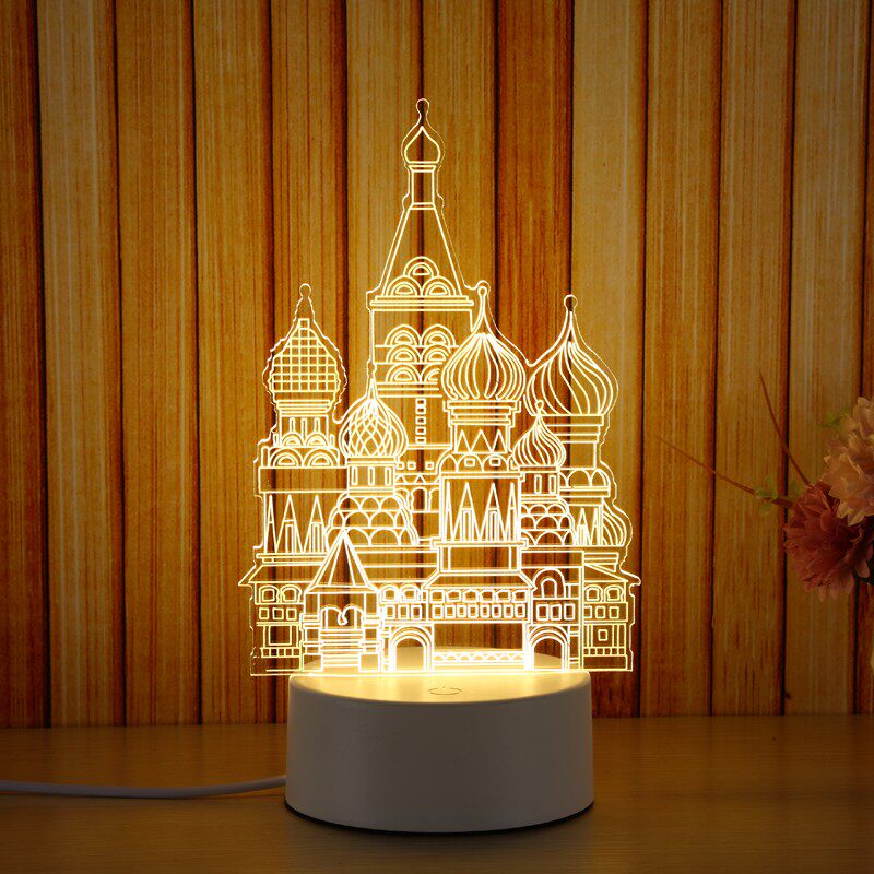 Valentine Day gift birthday gift 7 color 3D desk lamp nigh