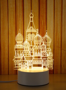 Valentine Day gift birthday gift 7 color 3D desk lamp nigh