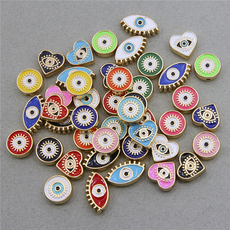 6pcs/lots Boho Style Cute Eye Charms Beads for Jewelry Neckl