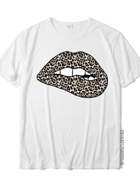 Funny Leopard Print Lips Biting Bite Me Gifts For Women T-Sh