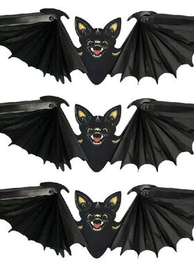 new1/2Pcs Halloween Bat Horror Black Bats Pendants For Home