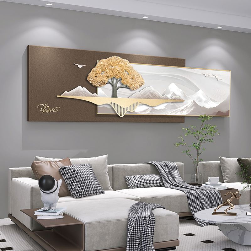 新品简约轻奢客厅装饰画沙发背景墙高档壁画立体浮雕床头新款艺术图片