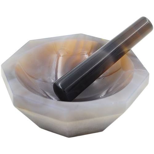 定制适用天然玛瑙研钵实验室抗耐磨含棒A级B级研磨棒60mm80mm100m