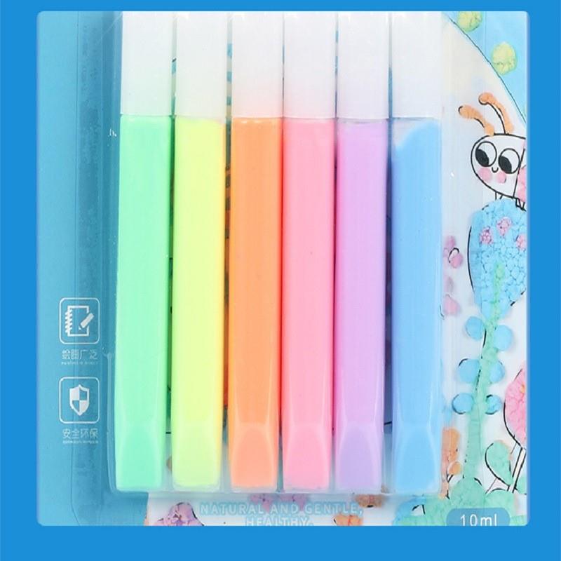 2023新款创意金葱彩泡泡彩夜光彩颜料套装6色闪光3D颜料笔金葱粉