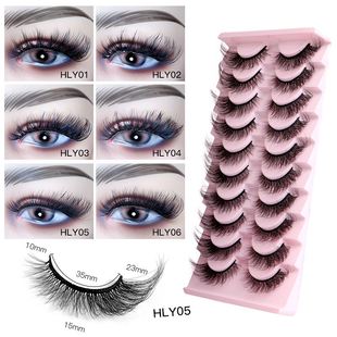 10 Pairs Eyelashes Lashes Natural Wispy Fluffy Fake Eyelashe