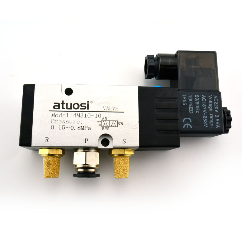 4M板式电磁阀4M210/310/410-08/10气动蝶阀执行器气缸换向阀DC24V