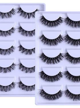 5Pairs 8D fake Lashes makeup Natural Fluffy False Eyelashes
