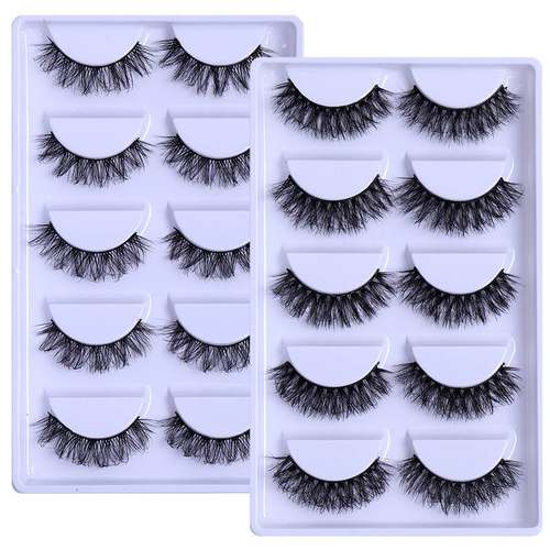 5Pairs 8D fake Lashes makeup Natural Fluffy False Eyelashes
