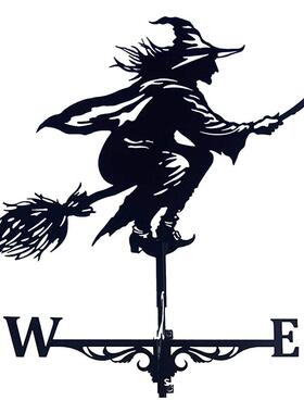 极速园艺装饰金属风向标黑色女巫户外花园屋顶风向指示器工艺礼品