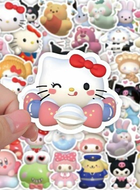 100pcs 3D Stereoscopic Sanrio Anime Stickers Cute Phone Case