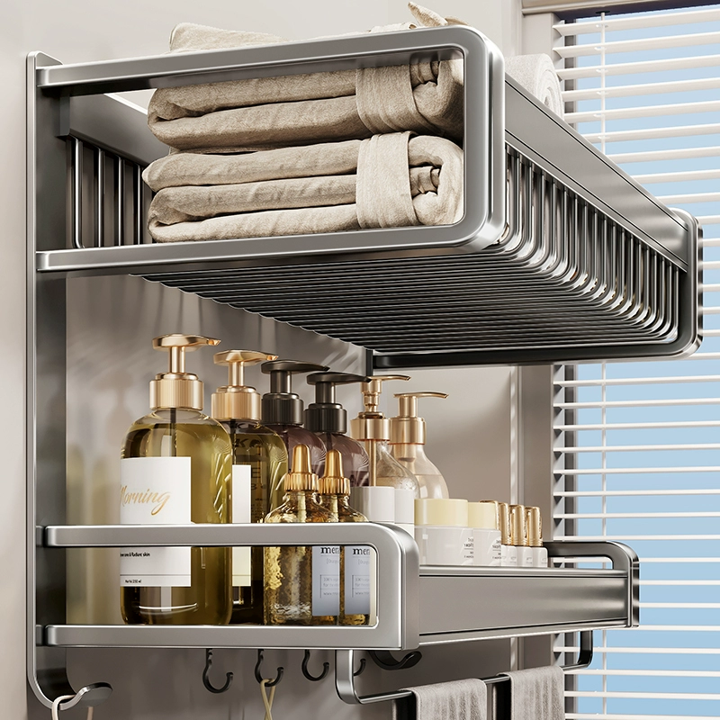 【容量王】加宽网篮浴室置物架