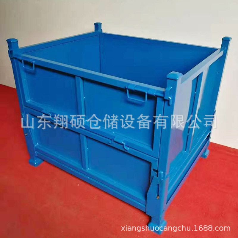 折叠物料箱  济宁翔硕 金属周转箱 机械存取 车间废料箱