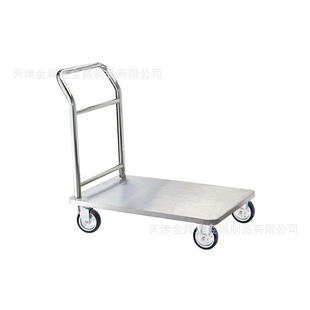 不锈钢平板推车 304不锈钢双层手推车 天津304不锈钢平板推车