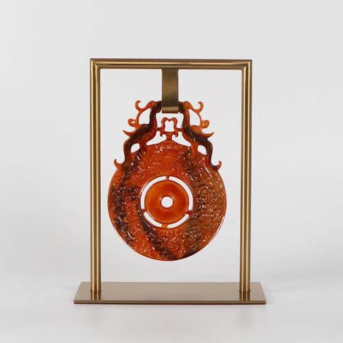 端龙纹扣新中博式高茶室展示柜古架QEW茶玉台书房陈列装饰品玉璧