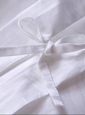 主题酒店宾馆布草三四件套6040支纯白色贡缎提花套件Jω