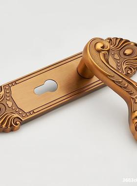 欧式房门锁家用卧室木门锁室内黑色房锁XIN静音琥执珀通手门锁具