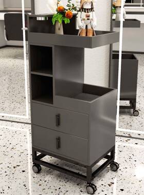 美发质店工具柜发廊工作柜理发收纳储BKA物柜剪木发工车储物垒具