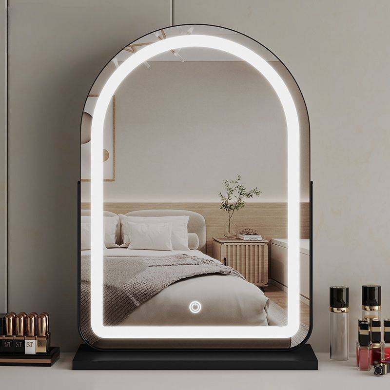 化妆镜台式桌面led卧室智能梳妆镜充电衣帽间镜子带灯新款美妆镜