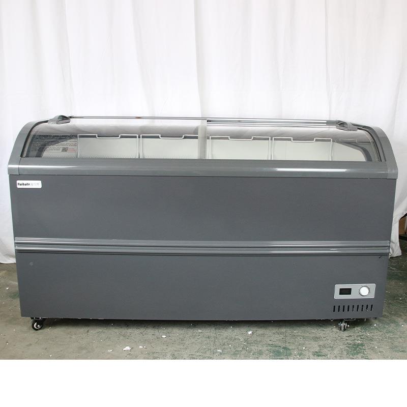 LRO简朗柜用超市展示卧式岛柜冷柜冰箱冷藏冷冻柜玻冰璃门保鲜商