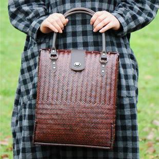 编手竹工商务包男34233士公文包复包古做旧制工艺品竹竹编包竹篮