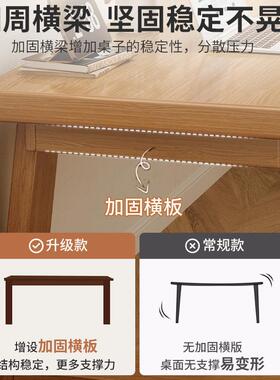 长双人桌学生家用电脑桌实木腿学CEU习桌子易办公桌条书桌大简工