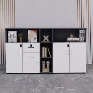 断文件公柜办室地柜资料储物柜矮柜带密码 锁木质落隔柜边柜0003花