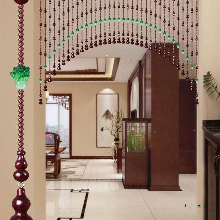 白菜珠帘桃木葫芦门帘帘子门卧室入户水门对F9778MJ8卫生间隔断帘