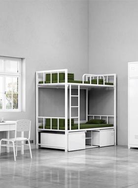 营房上铺铁架下单位宿舍双CNA层床床寝学室单人内务柜桌椅营具生