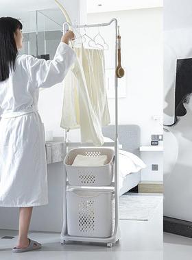 衣室脏衣篮多层塑料特号浴卫生间脏服筐脏衣73650篓家用带轮大洗