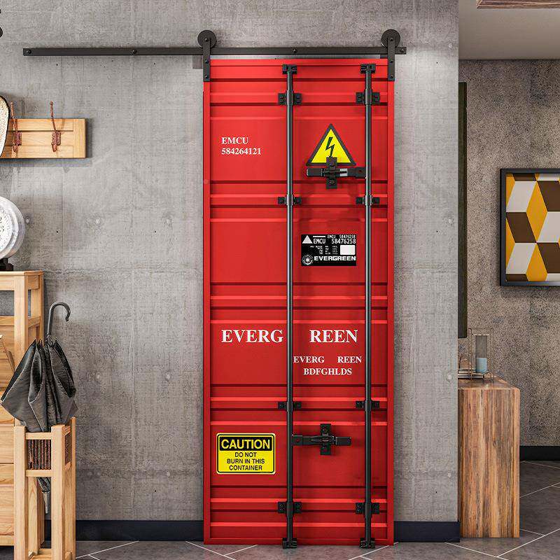 铁艺装复仓工古业风集箱门谷门吊482轨推拉移动门铁门厨房卫生间