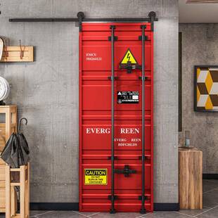 铁艺装复仓工古业风集箱门谷门吊482轨推拉移动门铁门厨房卫生间