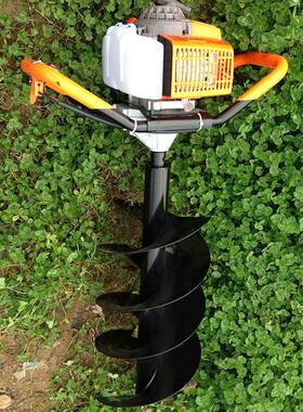 手提式QYO洞打桩植打树机挖洞机两冲程大功人率48单汽油地钻挖坑