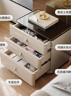 凯丽时刻KKL柜奢SY丹格意式轻CKE极简卧室床柜方形头灯柜边A岩板