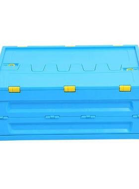 蓝色YAE0盖塑料折叠箱蔬菜水果折叠箱600-23玩具纳折叠带周转收箱