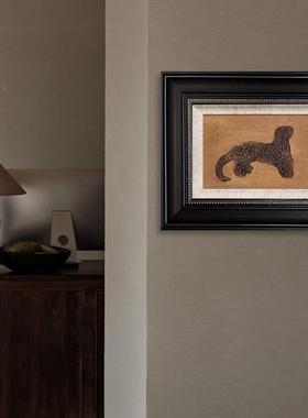 挡新中式常玉金钱豹电表箱装饰画遮客63874厅电挡箱网线遮翻箱盖