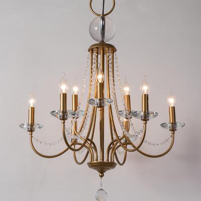 美式复古水灯复式楼晶吊灯法式简约个性创意挑梯空别墅客89995厅