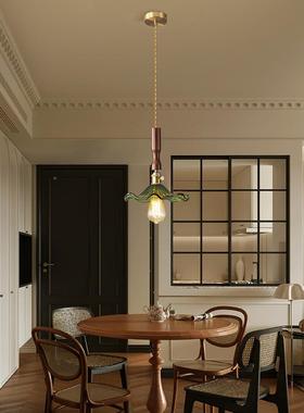 餐厅吊灯17183中吊古荷花吧台小灯式绿色铜复古美全走廊灯具