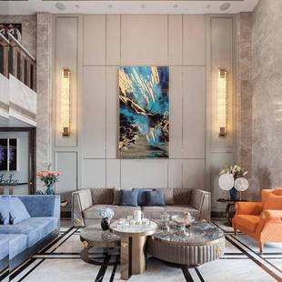 别墅厅壁客灯071复套式 楼大尺寸厅门厅墙灯大大气轻奢水晶壁灯成