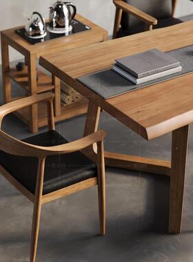 实4665木茶桌椅组合阳台代现新中式简茶桌办公室喝茶约泡茶桌茶台