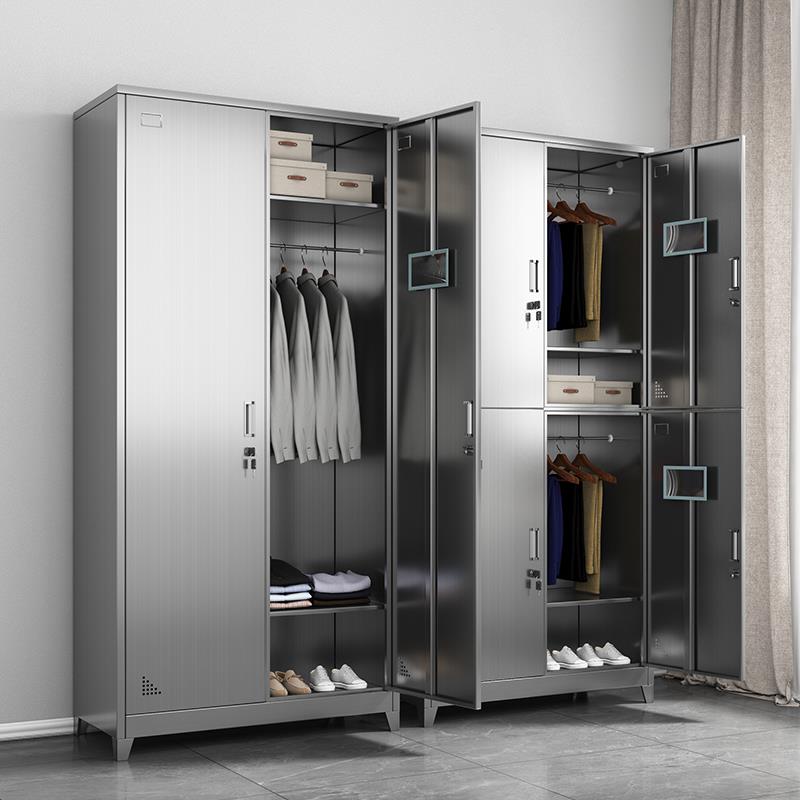 锈钢更衣柜无尘净化不车QUH304换衣柜带锁员工宿间舍浴多门储室物