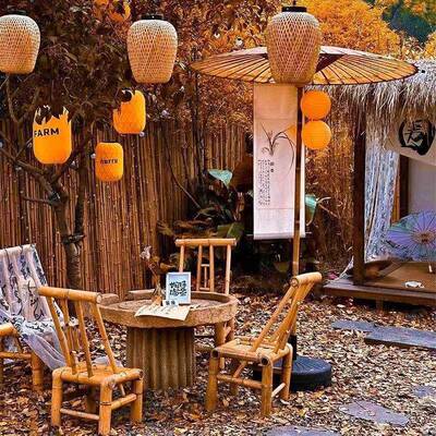 户椅中竹椅子传统家用GET老式靠背纯手工编织乘凉外靠式背椅凳子